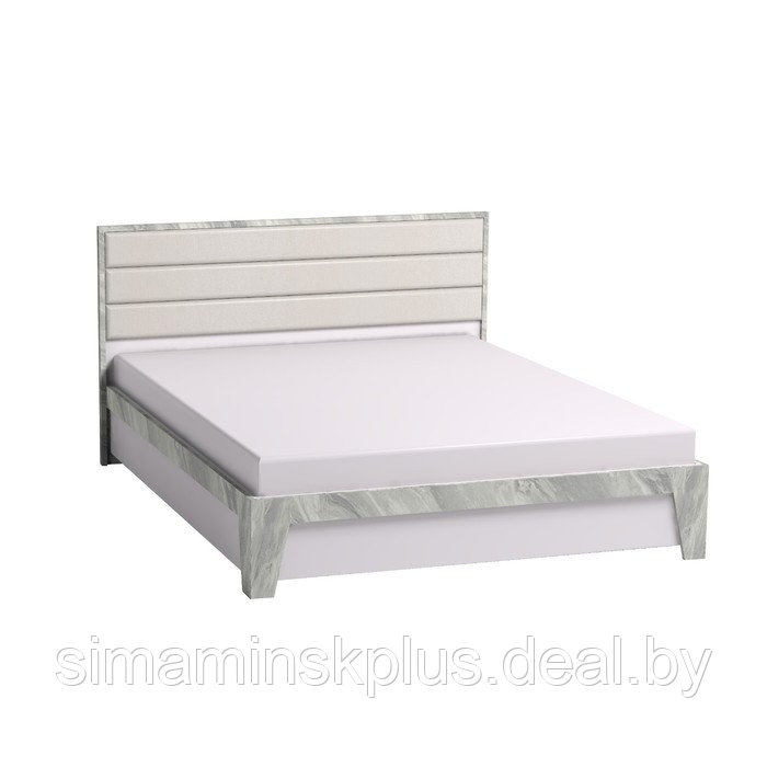 Кровать Люкс «Айрис 307», 1600 × 2000 мм, без основания, цвет белый / статуарио