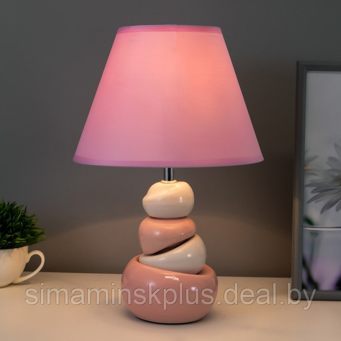 Настольная лампа 16870/1 E14 40Вт бело-розовый 23х23х35 см - фото 2 - id-p199626945