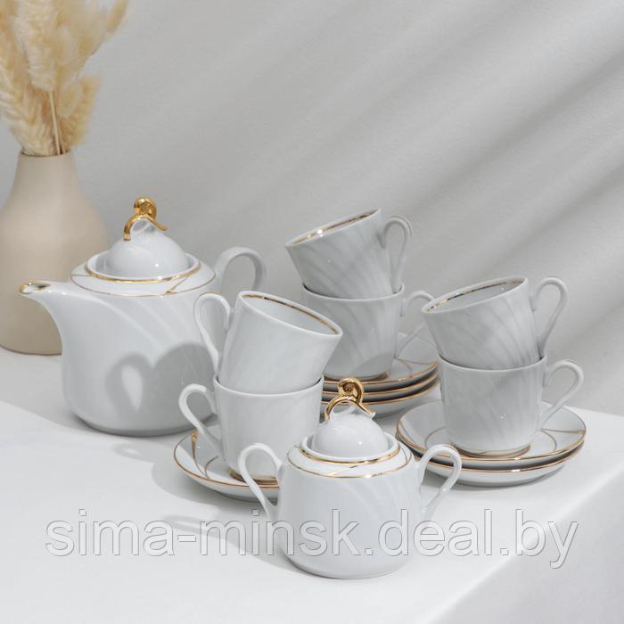 Сервиз чайный «Бомонд», 14 предметов: чайник 1 л, 6 чашек 220 мл, 6 блюдец d=14 cм, сахарница 400 мл - фото 9 - id-p199622752