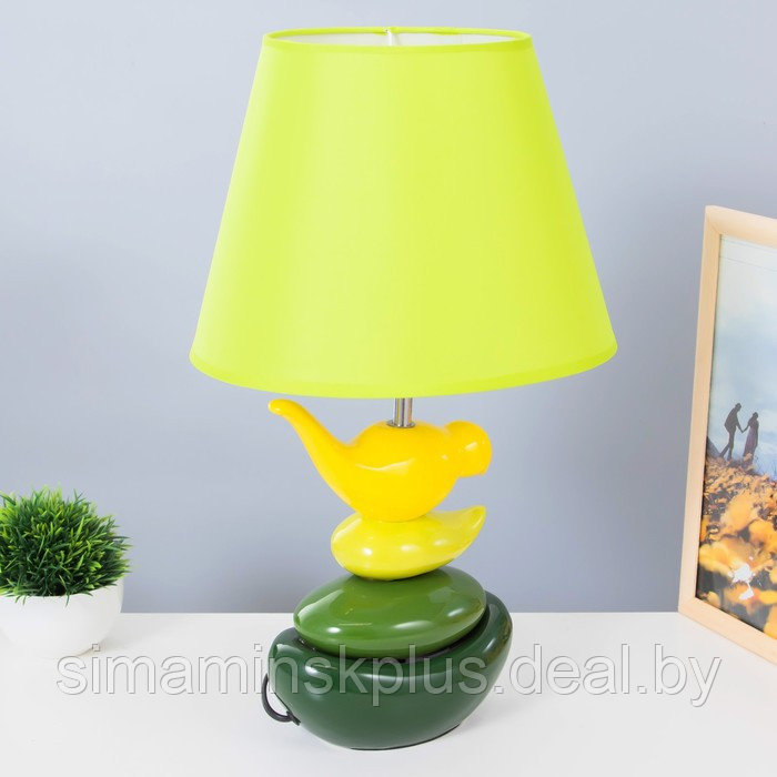 Настольная лампа "Птичка" Е14 40Вт желто-зеленый 28х28х47 см - фото 1 - id-p199627014