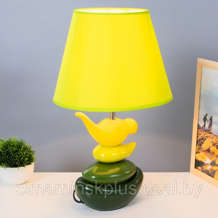 Настольная лампа "Птичка" Е14 40Вт желто-зеленый 28х28х47 см - фото 2 - id-p199627014