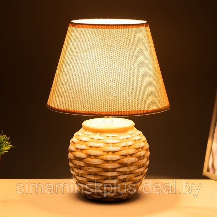 Настольная лампа "Ориана" Е27 40Вт бежевый 21х21х33 см - фото 3 - id-p199627156