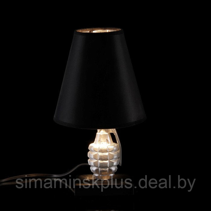 Лампа настольная "Граната" черно-серебристая, 30 × 22 × 22 см - фото 3 - id-p199627190