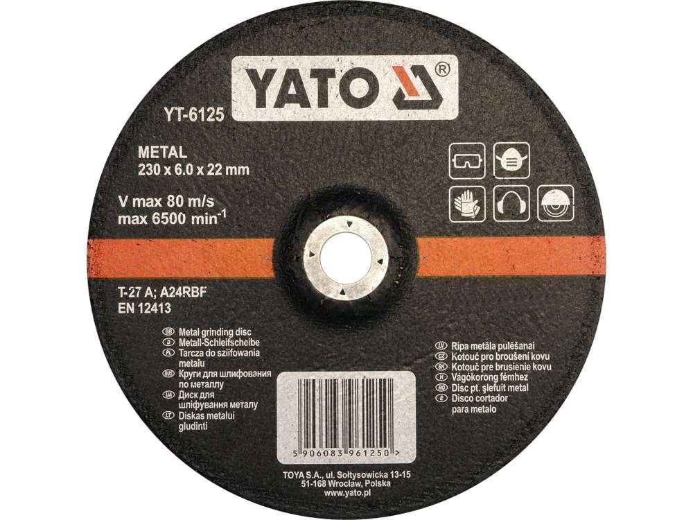 Круг для шлифования металла 230х6,0х22мм "Yato" - фото 1 - id-p197461687