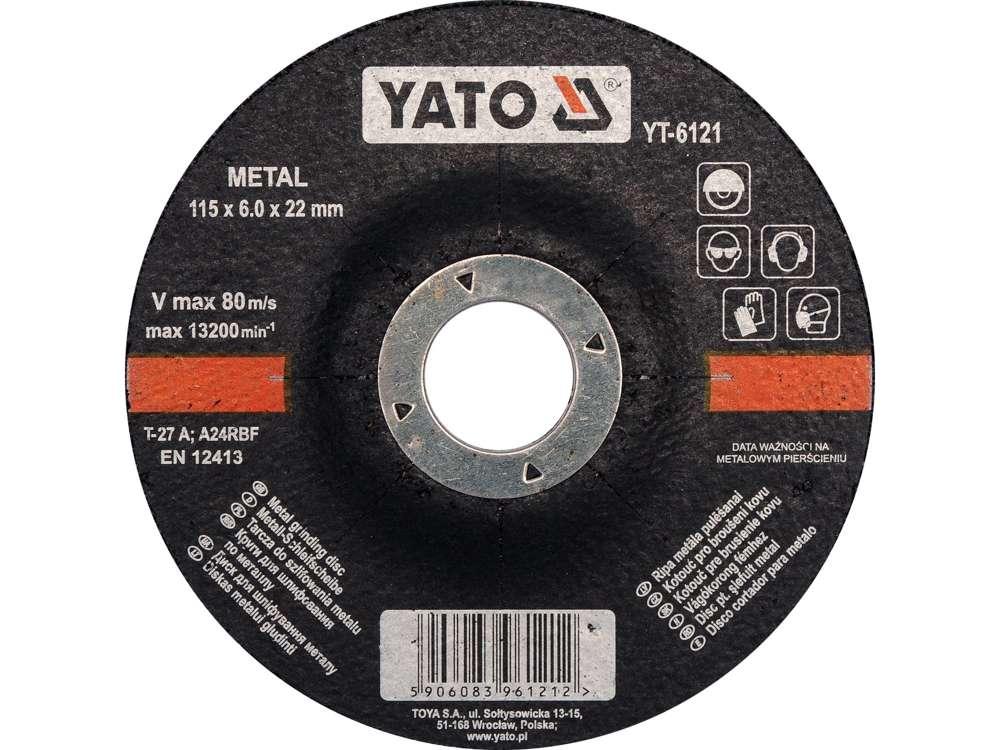 Круг для шлифования металла 115х6,0х22мм "Yato" - фото 1 - id-p197461689