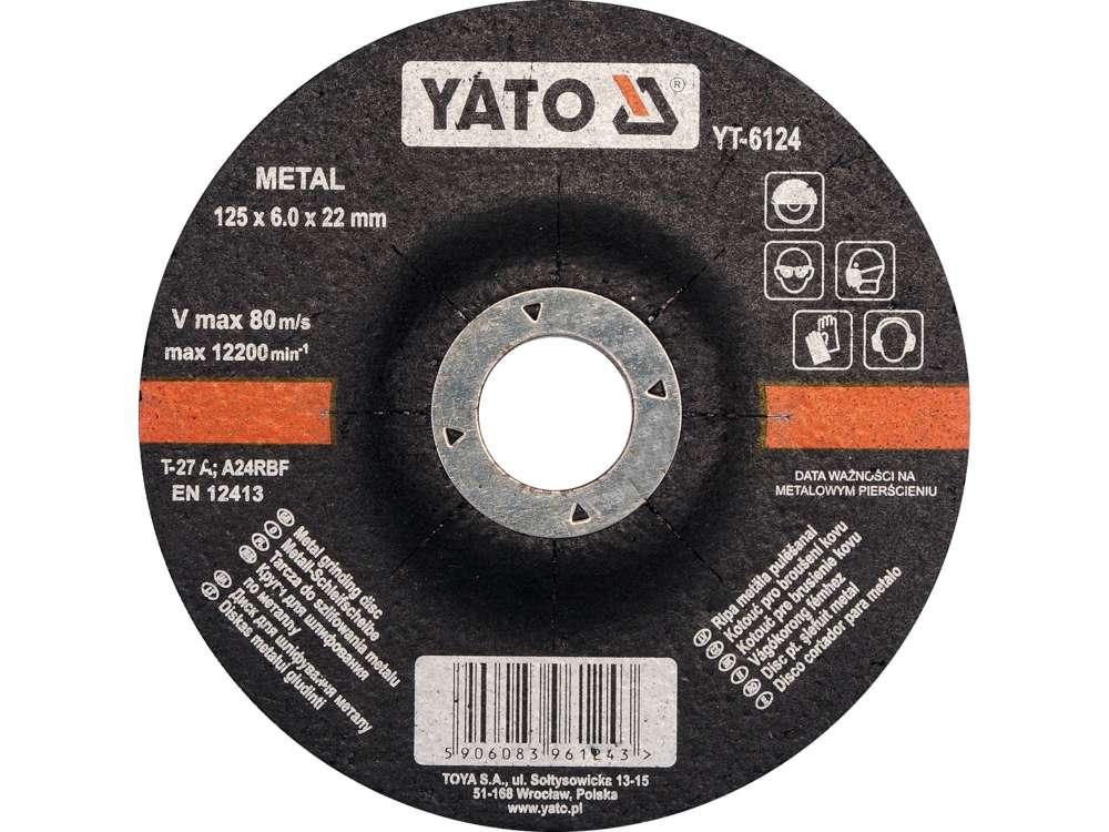 Круг для шлифования металла 125х6,0х22мм "Yato" - фото 1 - id-p197461691