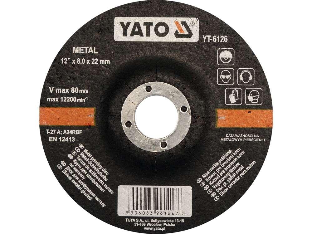 Круг для шлифования металла 125х8,0х22мм "Yato" - фото 1 - id-p197461692