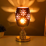 Настольная лампа "Цветы" E27 40Вт черно-золотой 12х12х24 см, фото 3