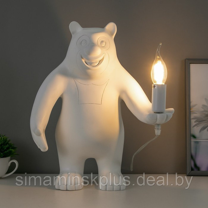Настольная лампа Bear 1x40Вт E14 белый 30x30x41см - фото 2 - id-p199627270