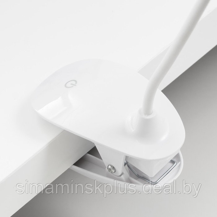 Лампа настольная сенсор на прищепке "Нуова" 3 режима LED 9Вт USB белый 12,5х7х45,5см - фото 5 - id-p199627324