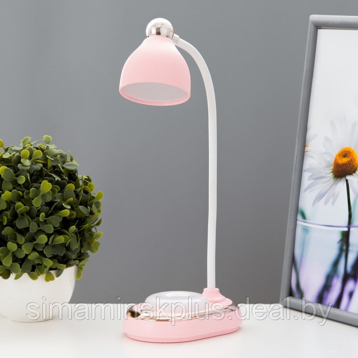 Настольная лампа "Тедди" LED 3Вт АКБ USB розовый 9х13,5х40 см - фото 1 - id-p199627330