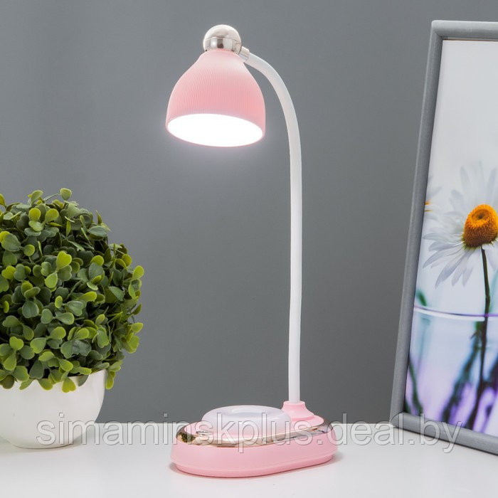 Настольная лампа "Тедди" LED 3Вт АКБ USB розовый 9х13,5х40 см - фото 2 - id-p199627330