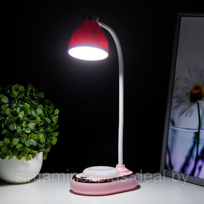 Настольная лампа "Тедди" LED 3Вт АКБ USB розовый 9х13,5х40 см - фото 3 - id-p199627330