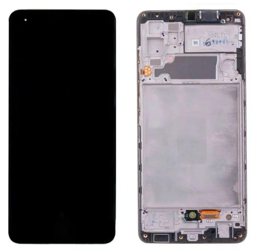 Дисплей (экран в сборе) для телефона Samsung A325F Galaxy A32 в рамке (черный) (OLED) - фото 1 - id-p199628591