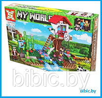 Детский конструктор Minecraft остров панды Майнкрафт 1027 серия my world блочный аналог лего lego