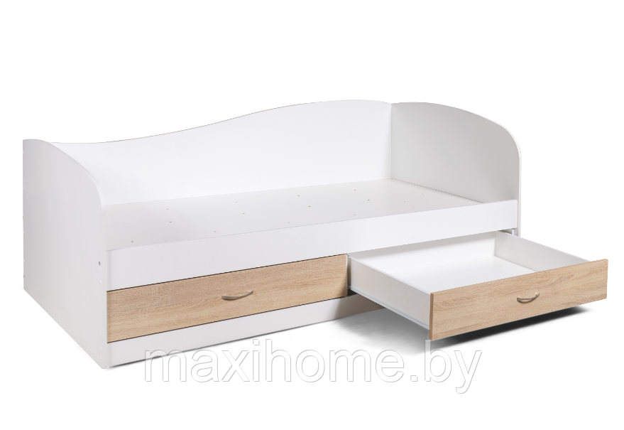 Кровать Лагуна-2 Белый/Дуб сосна