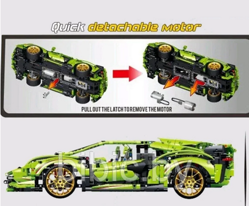 Детский конструктор Гоночный автомобиль Lamborghini на пульте управления, аналог Lego лего Technik техник - фото 2 - id-p199635865