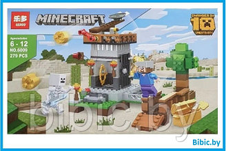 Детский конструктор Minecraft Мини крепость Майнкрафт 6009 серия my world блочный аналог лего lego