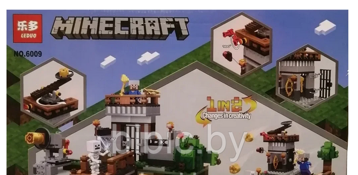 Детский конструктор Minecraft Мини крепость Майнкрафт 6009 серия my world блочный аналог лего lego - фото 2 - id-p199659986