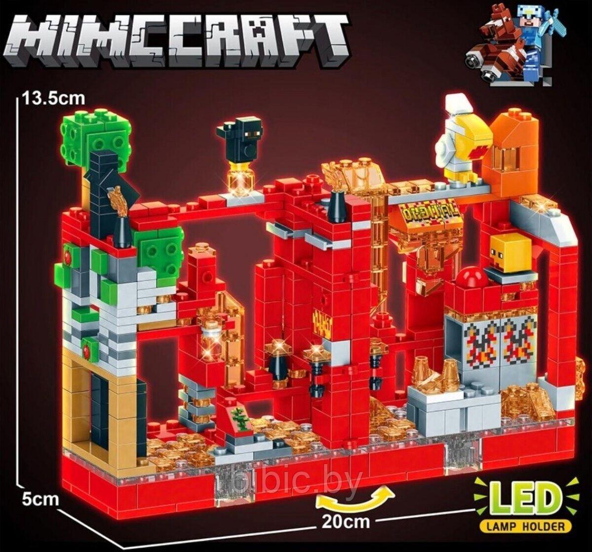Детский конструктор светящийся Minecraft Сражение за крепость Майнкрафт LB616 серия my world аналог лего lego - фото 2 - id-p199660750