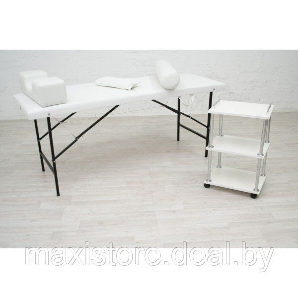 Массажный стол 190х80х70 (Белый) с подушкой - фото 1 - id-p199662475