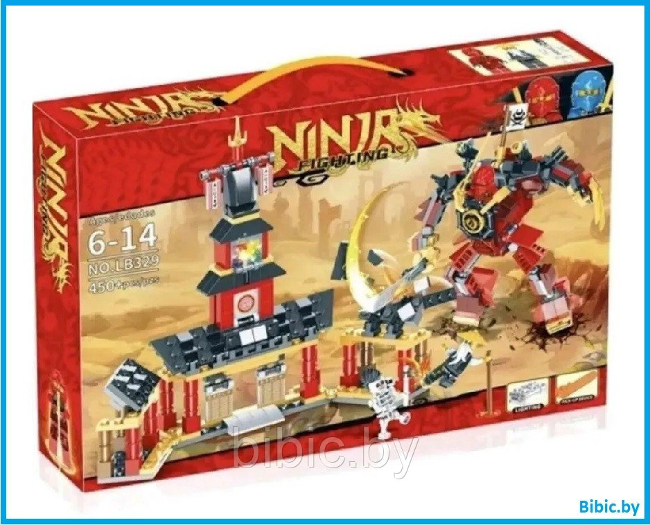 Детский конструктор Ninjago Ниндзяго робот самурай храм LB329 аналог lego лего серия Ninja крепость - фото 1 - id-p199662775