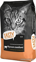 Корм для кошек Tasty Для взрослых кошек с говядиной 10 кг