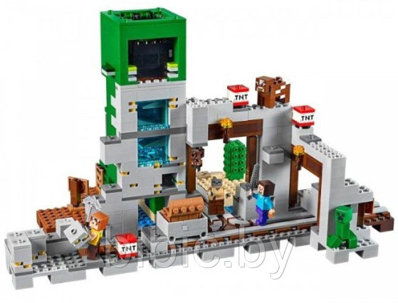 Детский конструктор Minecraft Шахта крипера Майнкрафт 1035 серия my world блочный аналог лего lego - фото 3 - id-p199665523