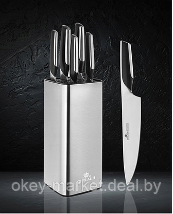 Набор ножей 5 шт. с деревянным блоком Gerlach Prestige NK318, фото 3