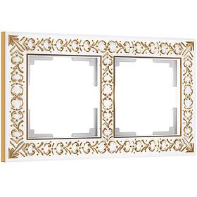 Рамка на 2 поста (белое золото)