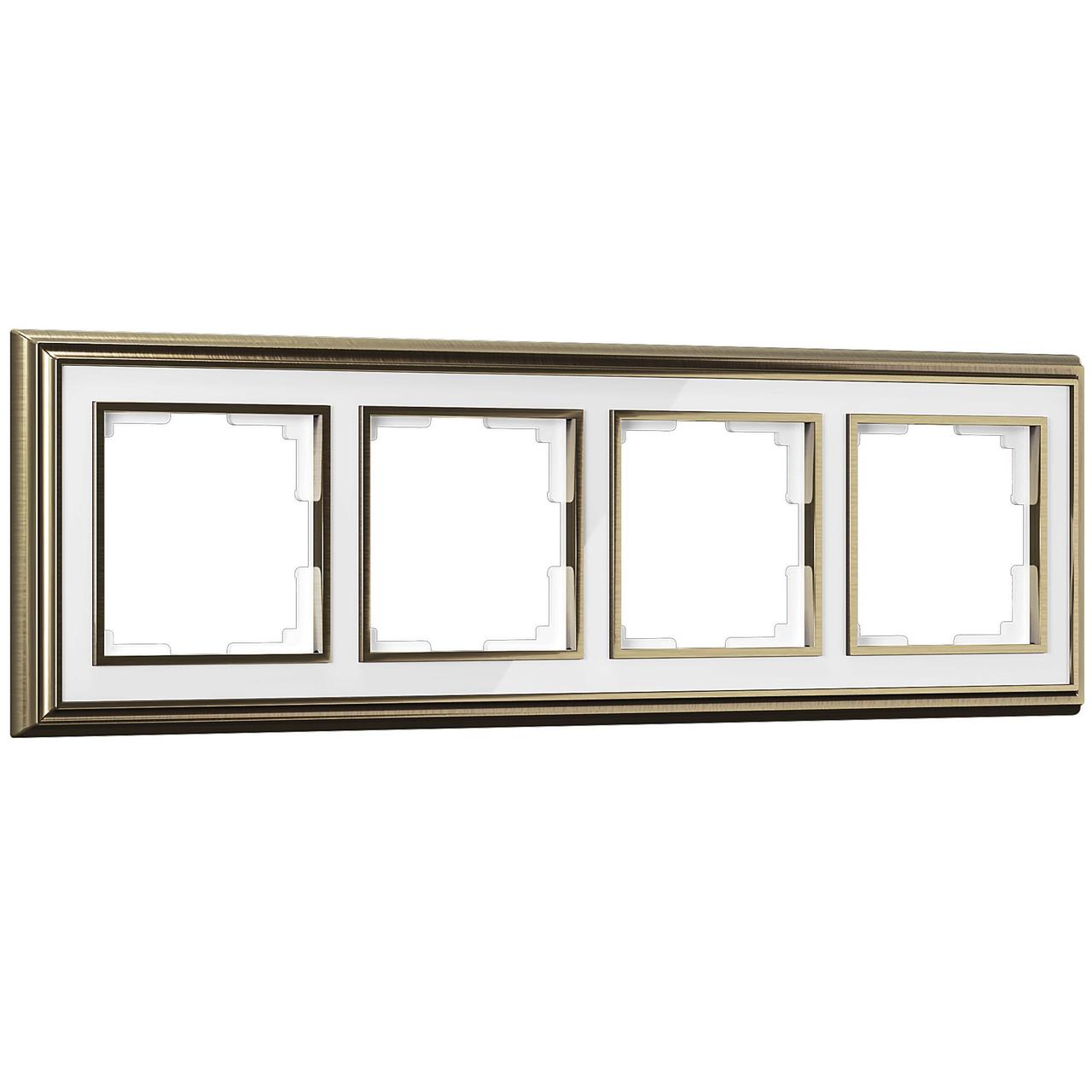 Рамка на 4 поста (бронза/белый)
