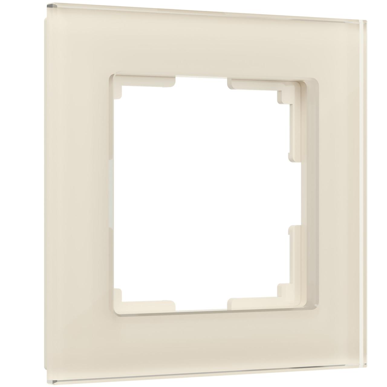 Рамка на 1 пост (молочный, стекло)