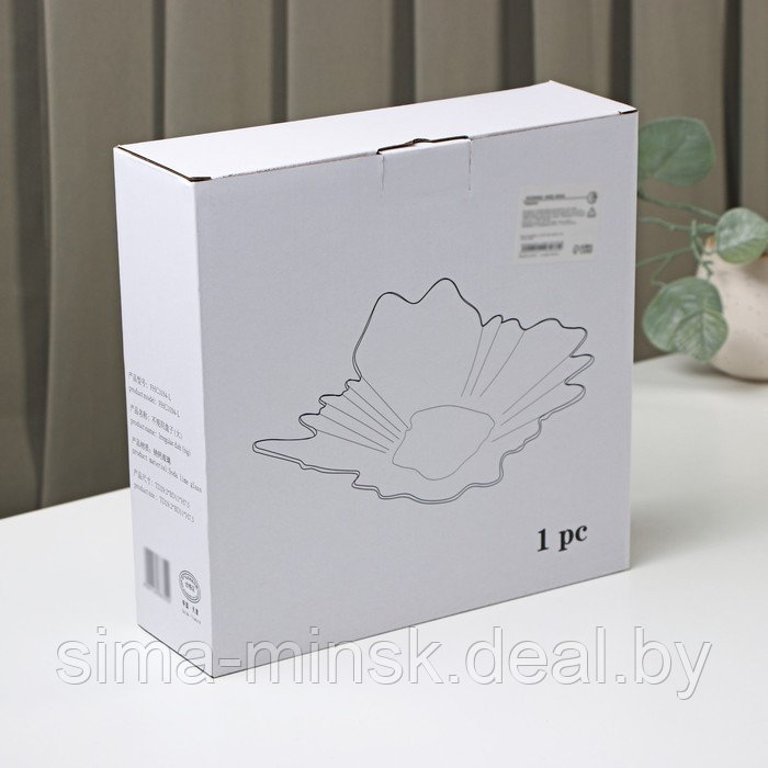 Тарелка стеклянная сервировочная «Рени», 28×8 см, цвет серый - фото 4 - id-p199666467