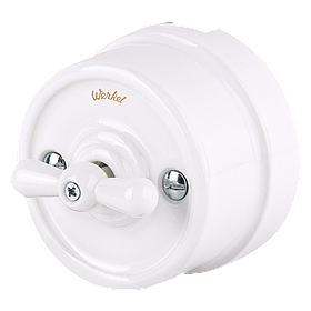 Выключатель на 4 положения двухклавишный Retro (белый) / WL18-01-05