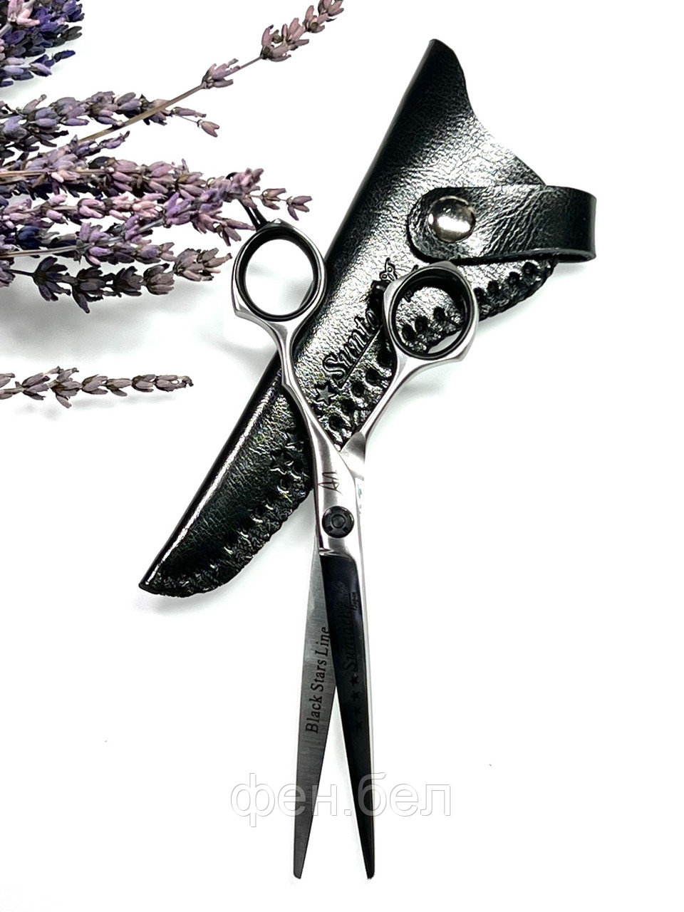 Ножницы парикмахерские "Suntachi" Black Stars Line, "ЧЕХОЛ", 6.50", прямые - фото 2 - id-p195661450