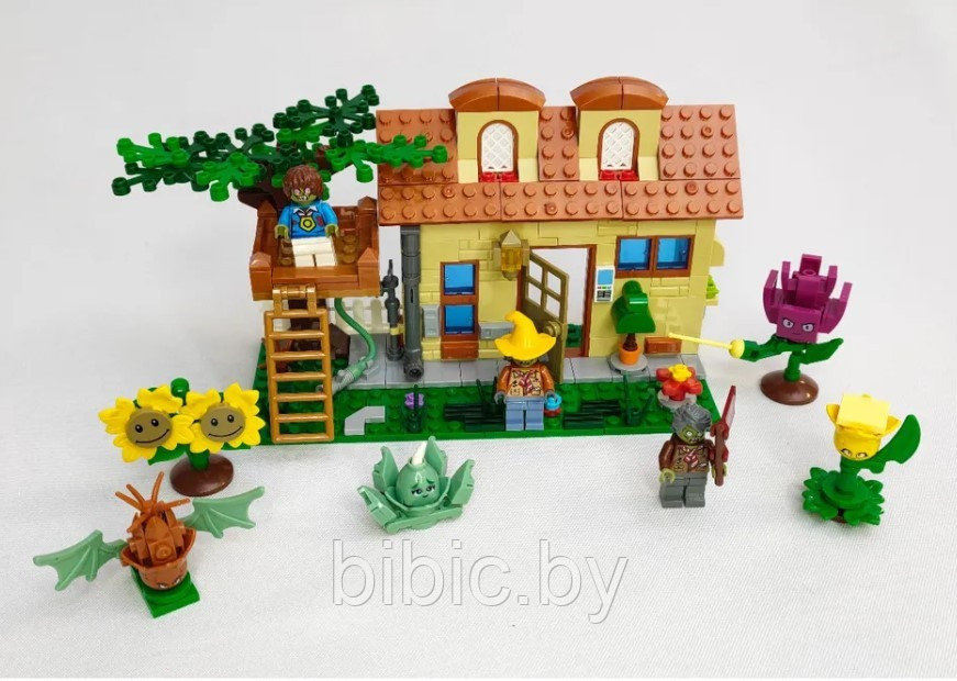 Детский конструктор Зомби против растений 69322 Защита летнего домика, растения против зомби аналог Лего lego - фото 2 - id-p199668834
