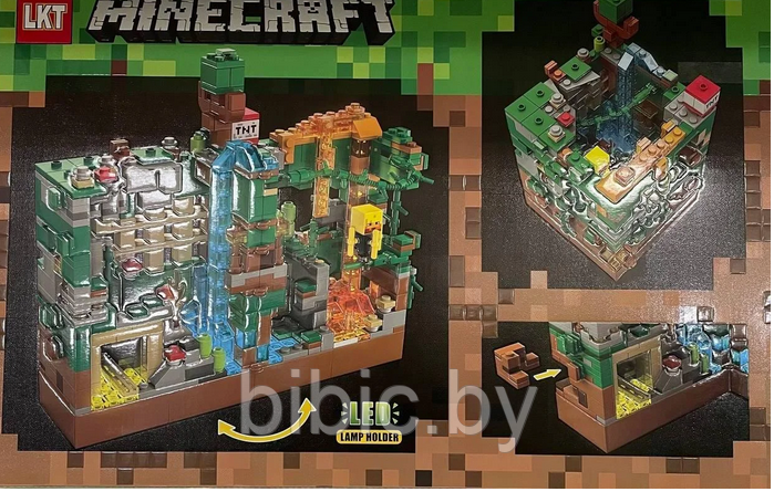 Детский конструктор Minecraft Шахта крепость Майнкрафт серия my world блочный аналог лего lego - фото 3 - id-p199669637