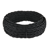 Ретро кабель витой 3х2,5 (черный) 50м