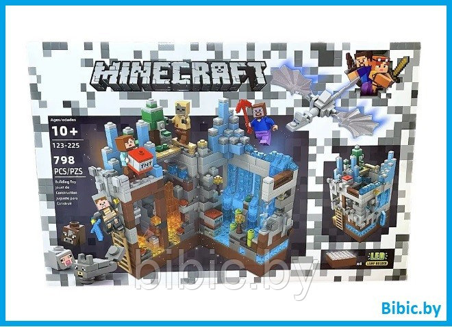 Детский конструктор Minecraft Шахта крепость Майнкрафт 123-225 серия my world блочный аналог лего lego - фото 1 - id-p199671017