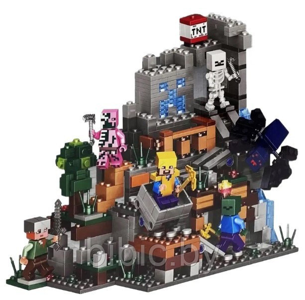 Детский конструктор Minecraft Шахта крепость Майнкрафт 63098 серия my world блочный аналог лего lego - фото 3 - id-p199672931
