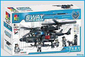 Детский конструктор Swat полиция спецназ 0531 Вертолет, серия сити полицейсий участок аналог лего lego
