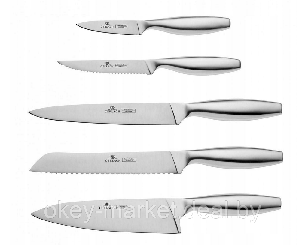 Набор ножей 5 шт. с деревянным блоком Gerlach FINE - фото 2 - id-p59236810