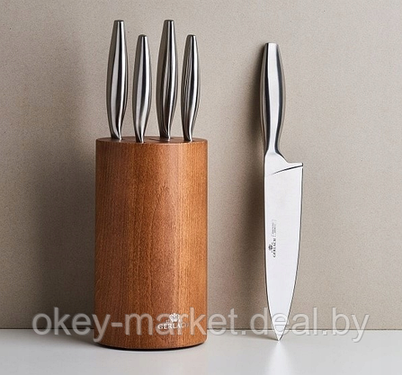 Набор ножей 5 шт. с деревянным блоком Gerlach FINE, фото 3