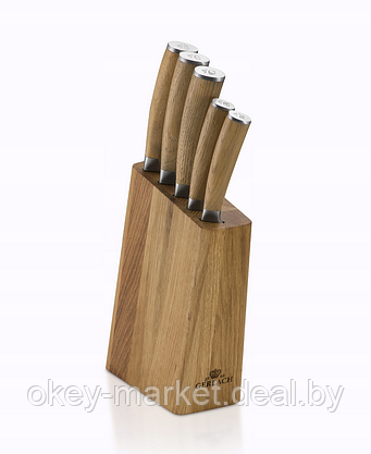 Набор ножей 5 шт. с деревянным блоком Gerlach Natur, фото 2