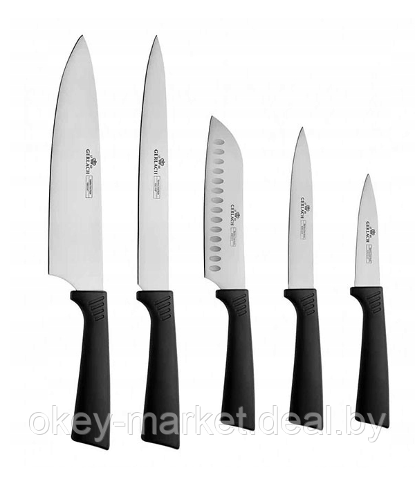 Набор ножей 5 шт. с блоком Gerlach Smart Black - фото 4 - id-p59279447