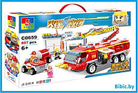 Детский конструктор Пожарная служба охрана станция 0659, серия сити cities пожарные аналог лего lego