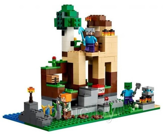 Детский конструктор 3 в 1 Minecraft Башня Домик крепость Майнкрафт серия my world блочный аналог лего lego - фото 4 - id-p199674244
