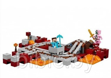 Детский конструктор Minecraft Майнкрафт Подземная железная дорога серия my world блочный аналог лего lego - фото 3 - id-p199674424