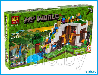 Детский конструктор Minecraft Майнкрафт Башня на водопаде 10624 серия my world блочный аналог лего lego