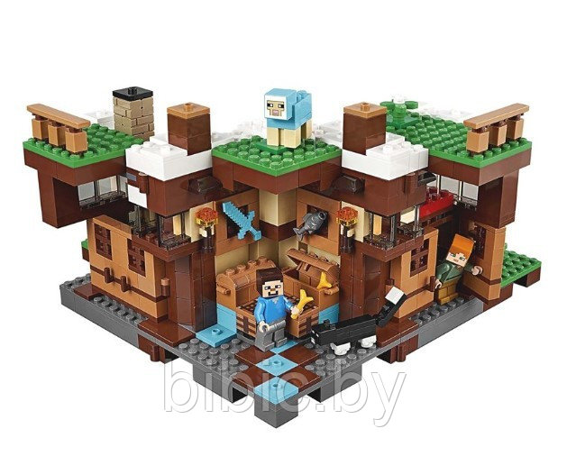 Детский конструктор Minecraft Майнкрафт Башня на водопаде 10624 серия my world блочный аналог лего lego - фото 4 - id-p199676235